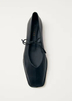 Sway Schwarze, flache Lederschuhe