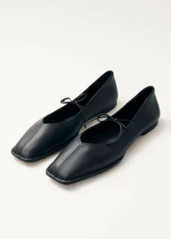 Sway Schwarze, flache Lederschuhe