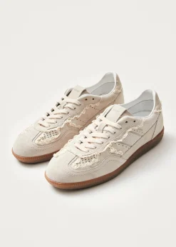 Tb.490 Häkelcreme-Ledersneaker