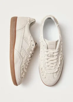 Tb.490 Häkelcreme-Ledersneaker
