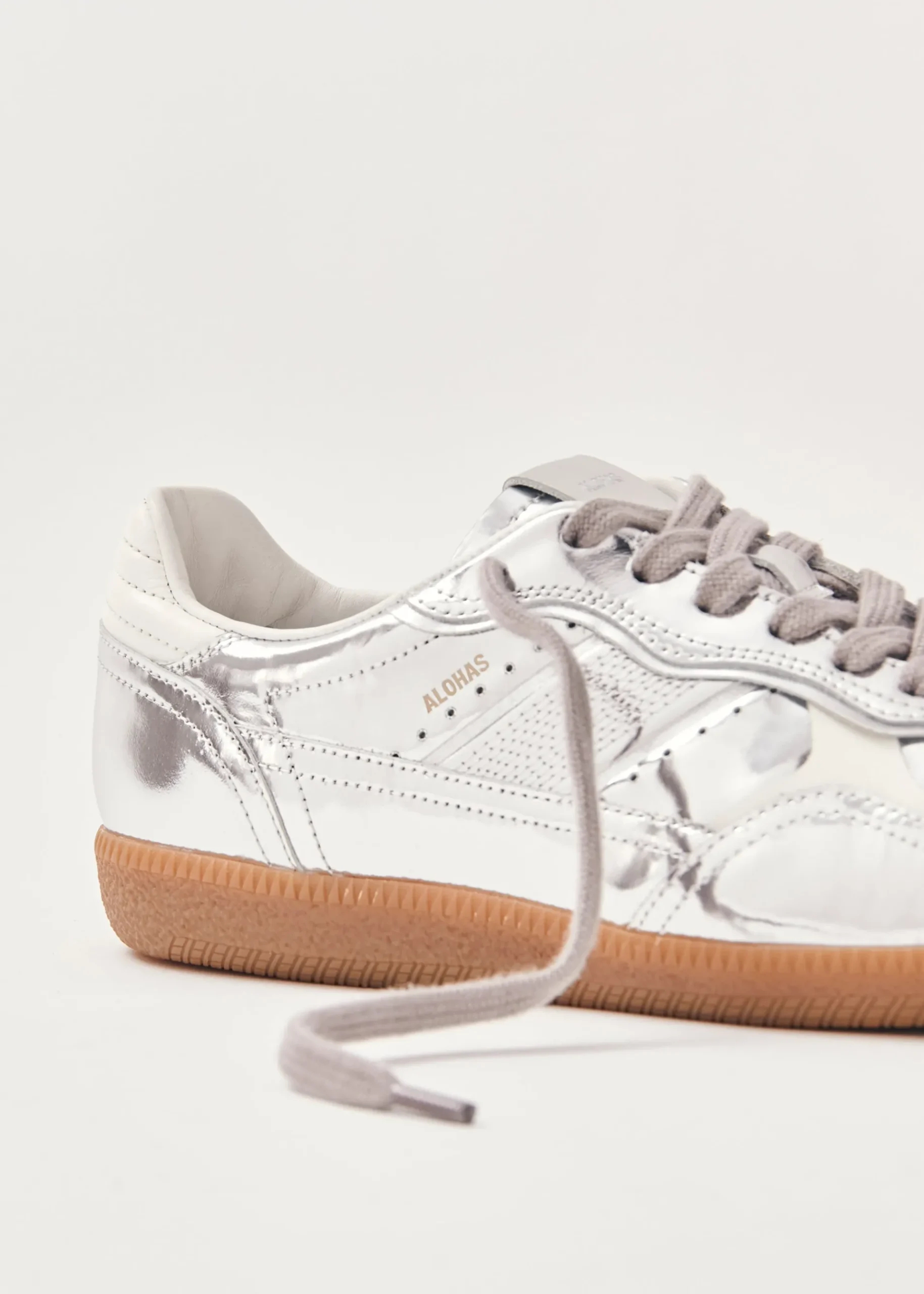 Tb.490 Rife Silberne Leder-Sneakers