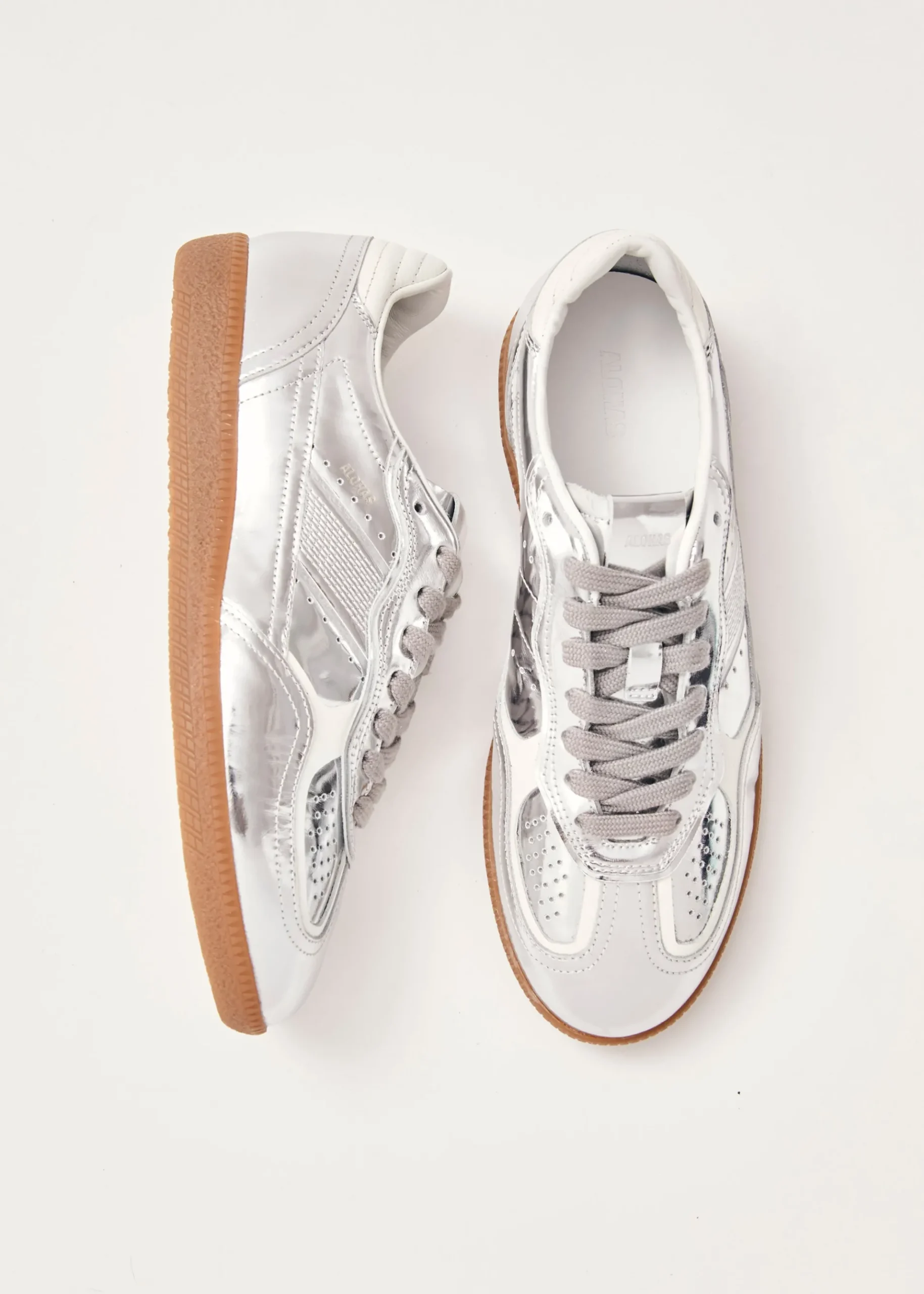 Tb.490 Rife Silberne Leder-Sneakers