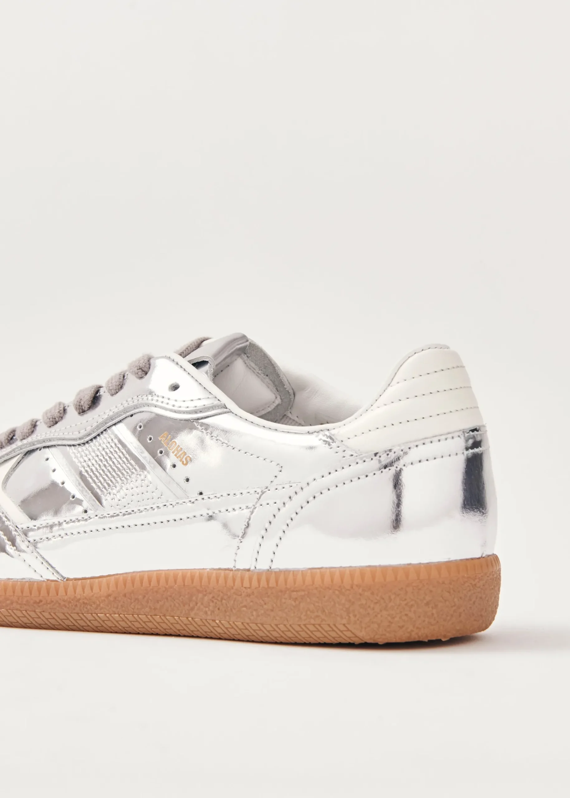 Tb.490 Rife Silberne Leder-Sneakers