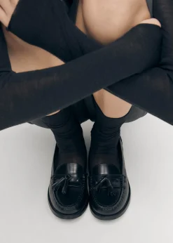 Terrane Schwarze Leder Loafers