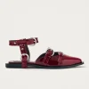Thalara Onix Burgunderrote Leder Ballerinas