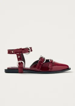 Thalara Onix Burgunderrote Leder Ballerinas
