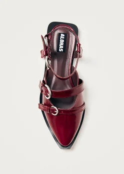 Thalara Onix Burgunderrote Leder Ballerinas