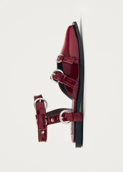 Thalara Onix Burgunderrote Leder Ballerinas