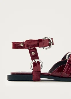 Thalara Onix Burgunderrote Leder Ballerinas