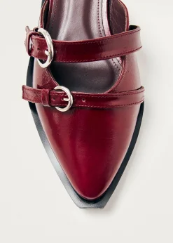 Thalara Onix Burgunderrote Leder Ballerinas