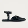 Thalara Onix Schwarze Leder Ballerinas
