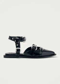 Thalara Onix Schwarze Leder Ballerinas