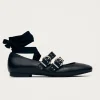 Thekla Schwarze Leder Ballerinas