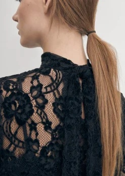 Tiban-Spitzen-Schwarzes Kleid