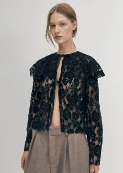 Tolpa Lace Schwarz Bluse