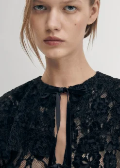 Tolpa Lace Schwarz Bluse