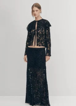 Tolpa Lace Schwarz Bluse