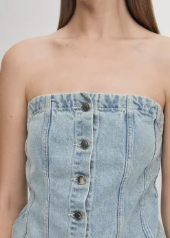 Troyes Blaues Denim-Oberteil