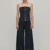 Troyes Schwarzes Denim-Oberteil