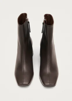 Watercolor Dunkelbraune vegane Lederstiefel