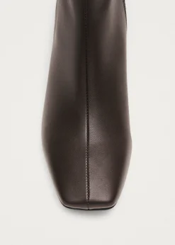 Watercolor Dunkelbraune vegane Lederstiefel