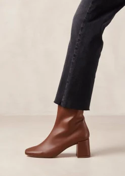 Watercolor Gingerbread Braune Vegane Lederstiefel