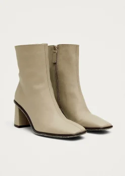 West Cactus Warm Sand Beige Vegan Leather Ankle Boots