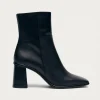 West Schwarze Lederstiefel