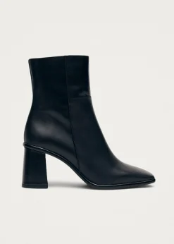 West Schwarze Lederstiefel