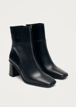 West Schwarze Lederstiefel