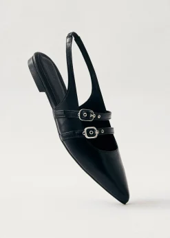 Wren Ballerinas aus Schwarzem Leder
