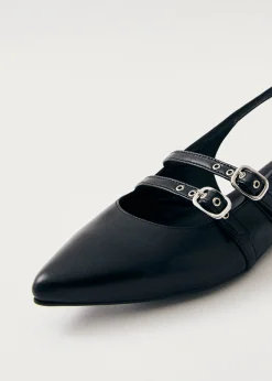 Wren Ballerinas aus Schwarzem Leder